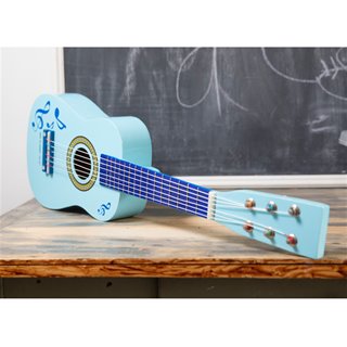 Speelgoed gitaar - blauw met muzieknoten